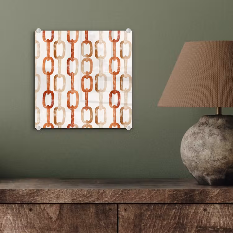 Schakels - Patroon - Aquarel - Terracotta plexiglas 5mm klein 11 -sfeer3