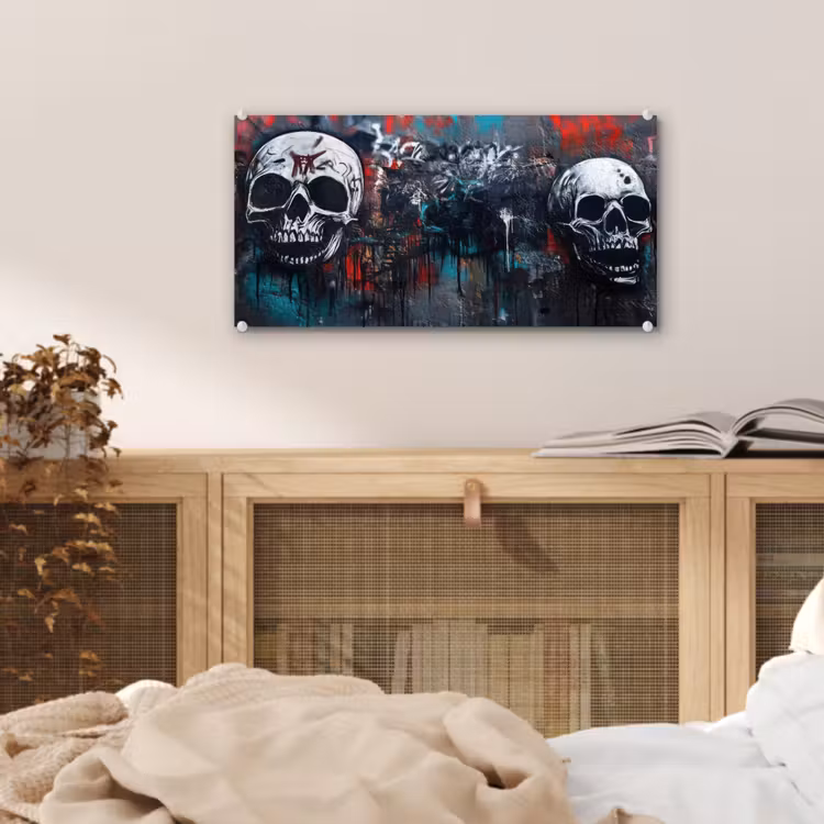 Schedels - Graffiti - Abstract plexiglas 5mm klein -sfeer4