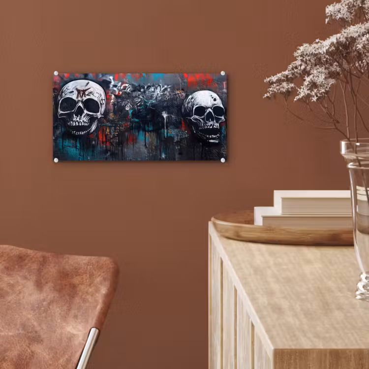 Schedels - Graffiti - Abstract plexiglas 5mm klein -sfeer5