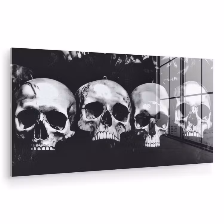 Schedels - Zwart - Contrast plexiglas 5mm klein -zzzproduct_nieuw