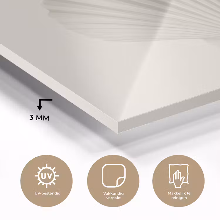Schelp - Minimalistisch - Wit plexiglas 5mm klein -sfeer2