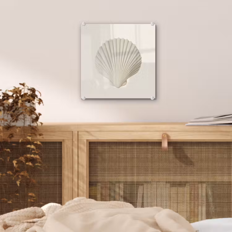 Schelp - Minimalistisch - Wit plexiglas 5mm klein -sfeer4