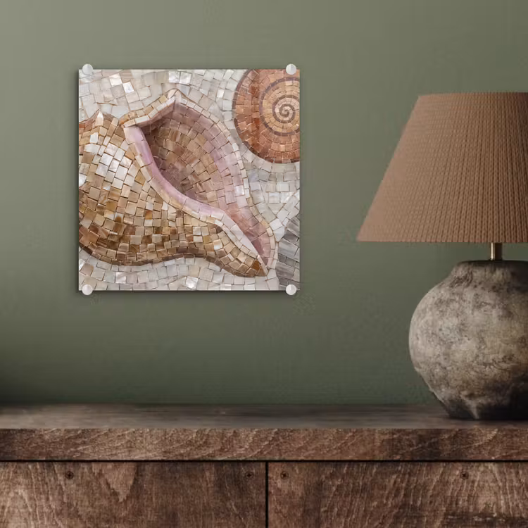 Schelp - Mozaïek - Zee - Beige - Modern plexiglas 5mm klein -sfeer3