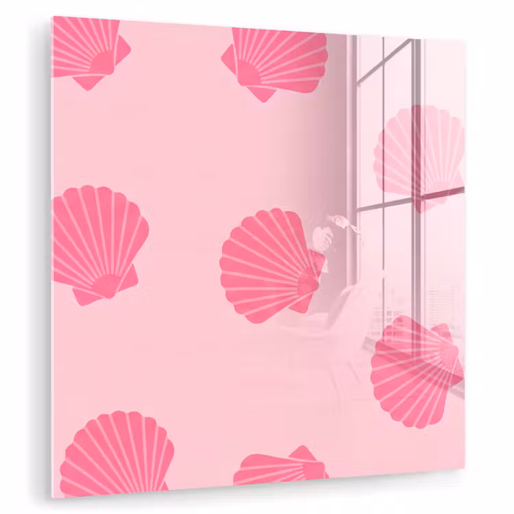 Schelp - Patroon - Zee - Modern - Roze plexiglas 5mm klein -zzzproduct_nieuw