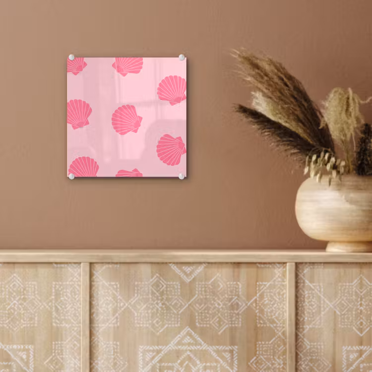 Schelp - Patroon - Zee - Modern - Roze plexiglas 5mm klein -sfeer5
