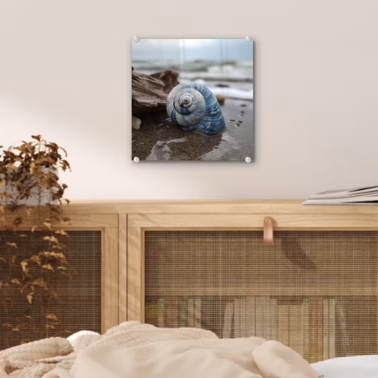 Schelp - Strand - Blauw - Zee plexiglas 5mm klein -sfeer4
