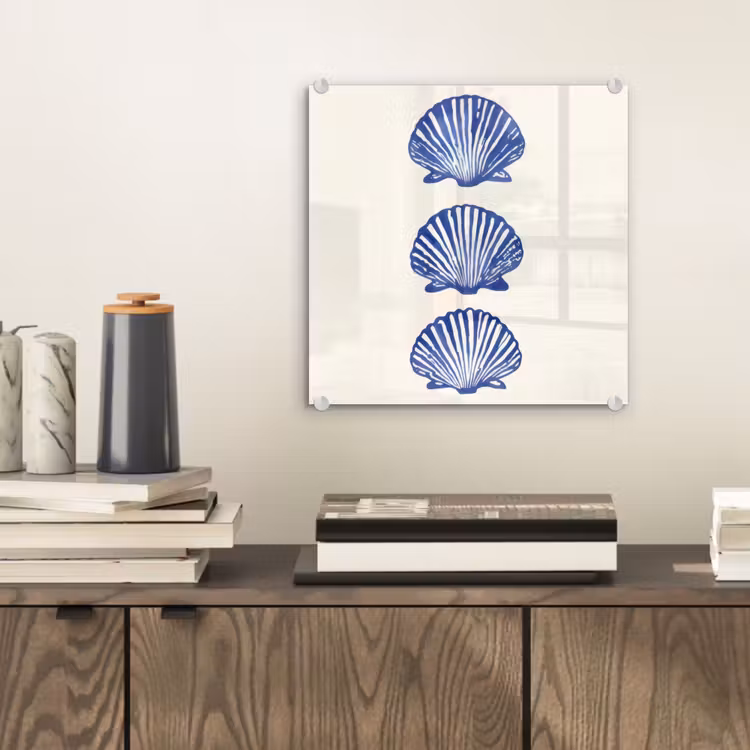 Schelpen - Blauw - Patroon plexiglas 5mm klein -sfeer1