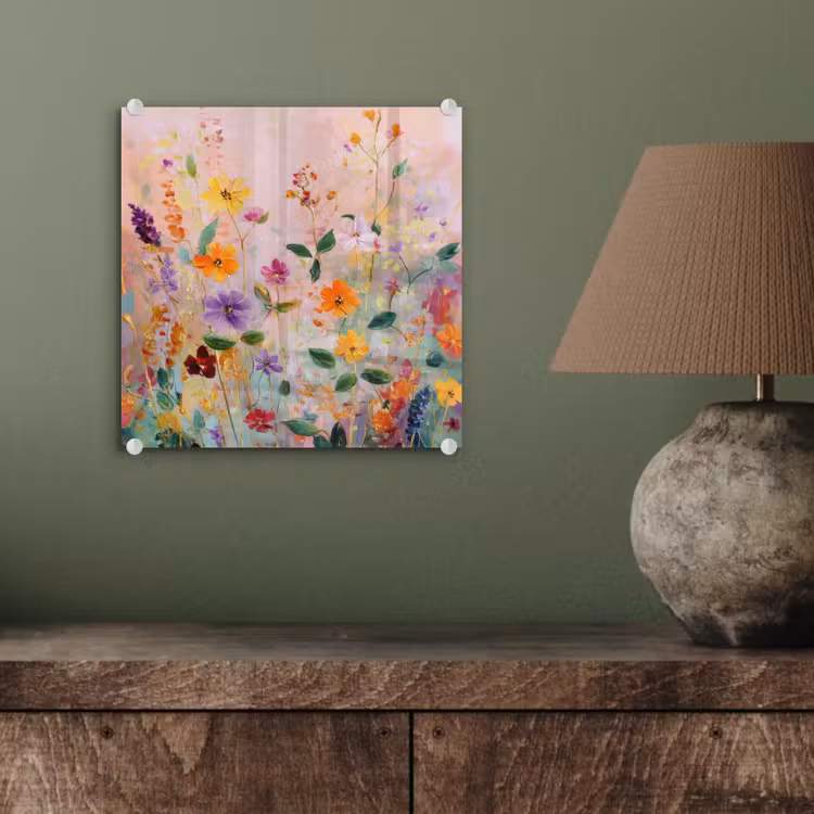 Schilderij - Bloemen - Abstract - Kleurrijk plexiglas 5mm klein -sfeer3