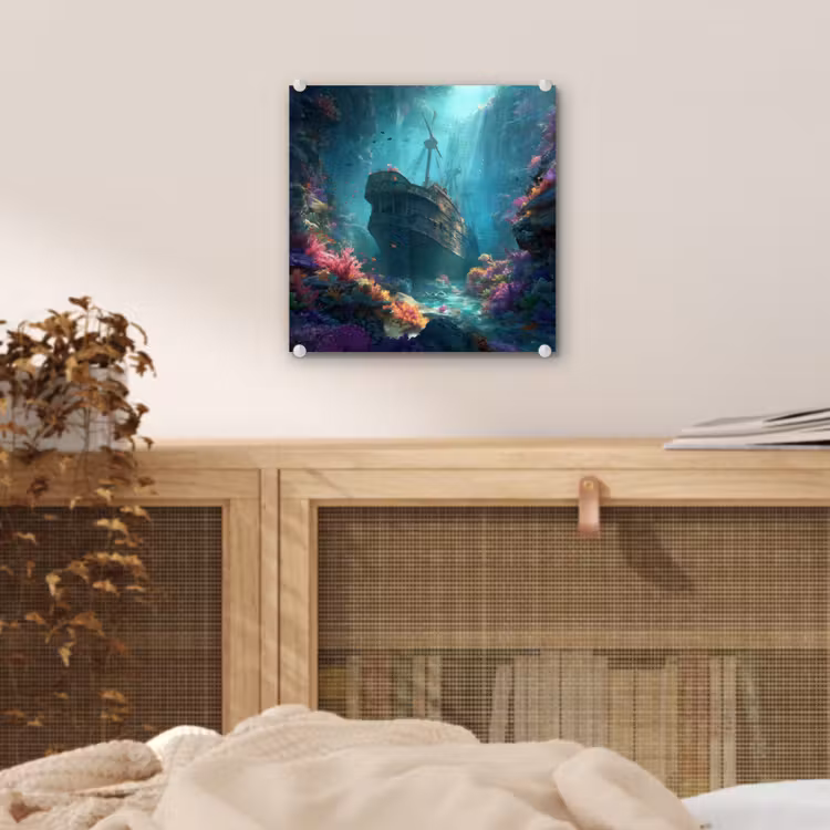 Schip - Hout - Koraalriffen - Zonlicht plexiglas 5mm klein -sfeer4