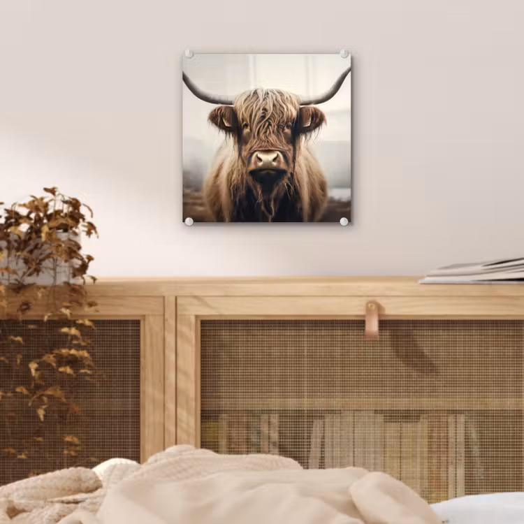 Schotse hooglander - Hoorns - Landschap plexiglas 5mm klein -sfeer4