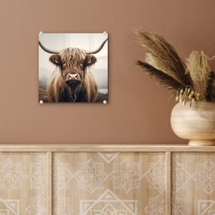 Schotse hooglander - Hoorns - Landschap plexiglas 5mm klein -sfeer5