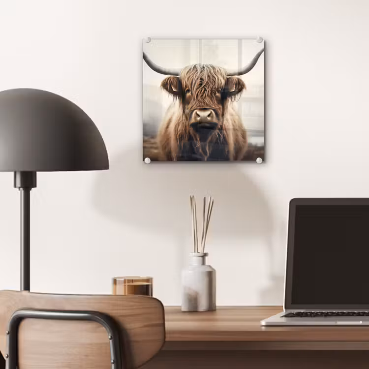 Schotse hooglander - Hoorns - Landschap plexiglas 5mm klein -sfeer6