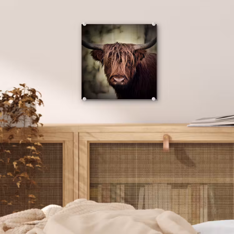 Schotse hooglander - Licht - Portret - Natuur plexiglas 5mm klein -sfeer4