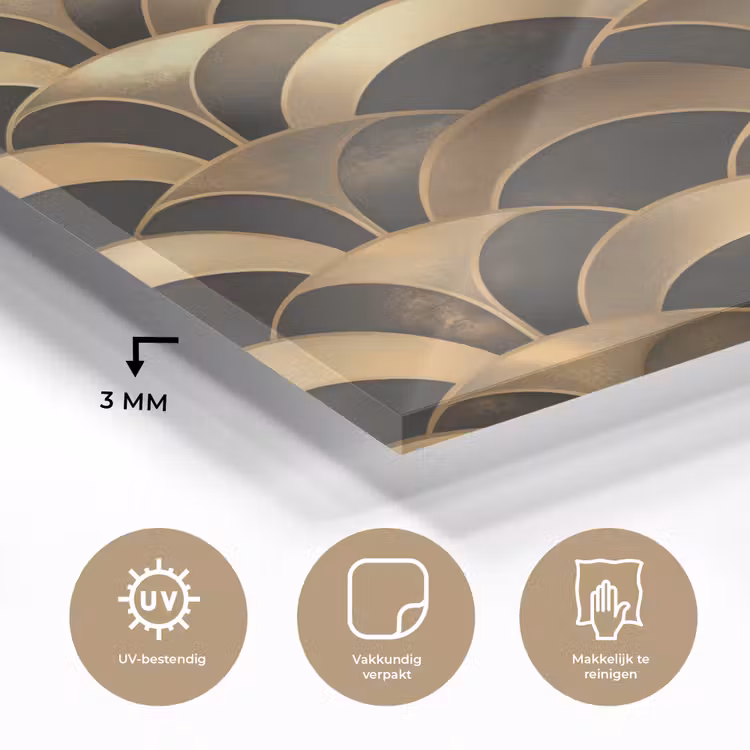 Schubben - Structuur - Goud plexiglas 5mm klein 11 -sfeer2