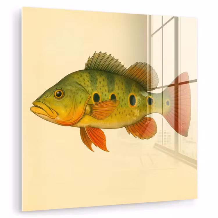Schubben - Vis - Groen - Illustratie plexiglas 5mm klein -zzzproduct_nieuw