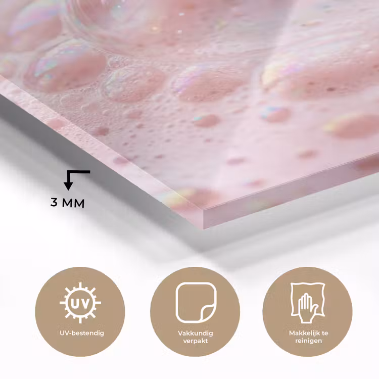 Schuim - Structuur - Roze plexiglas 5mm klein -sfeer2