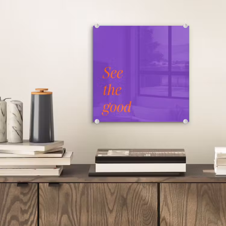 See the good - Oranje - Paars plexiglas 5mm klein -sfeer1