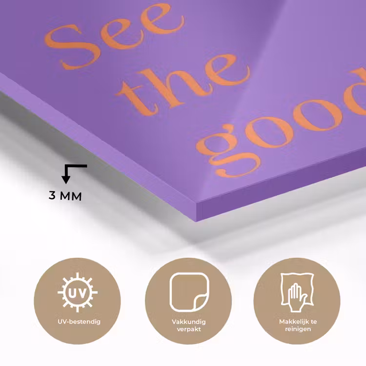 See the good - Oranje - Paars plexiglas 5mm klein -sfeer2