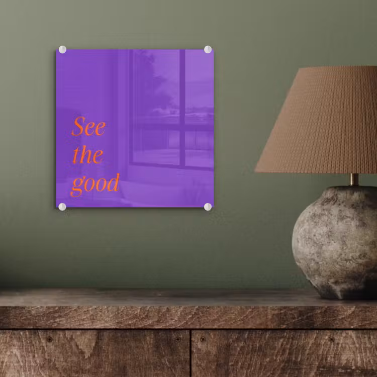 See the good - Oranje - Paars plexiglas 5mm klein -sfeer3