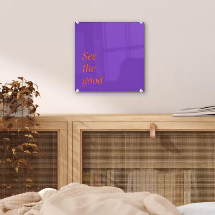 See the good - Oranje - Paars plexiglas 5mm klein -sfeer4