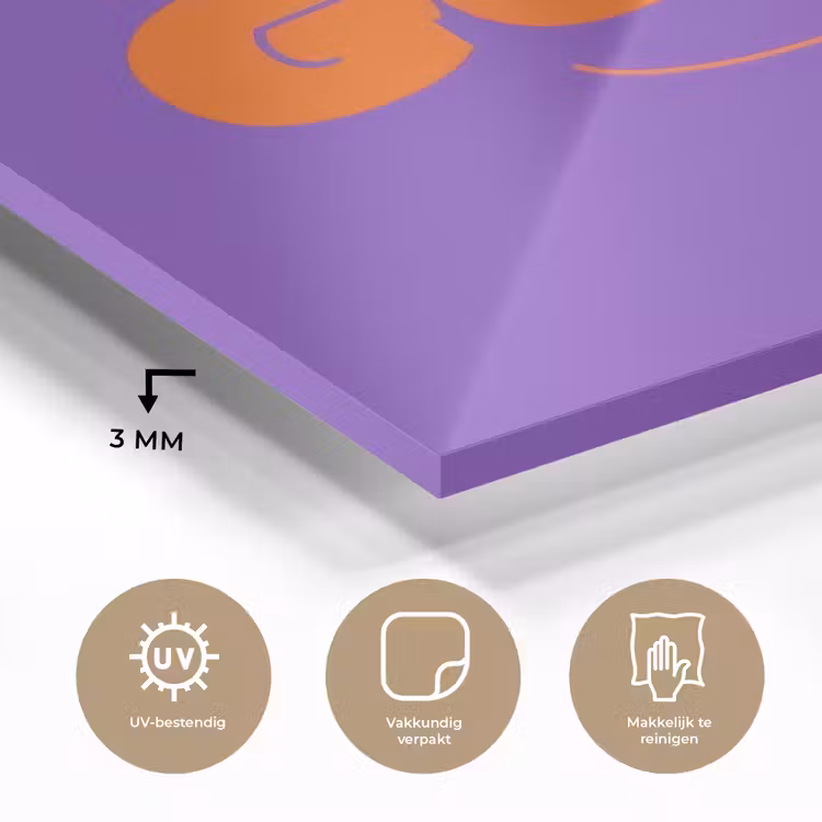 See the good - Oranje - Paars - Smiley plexiglas 5mm klein -sfeer2