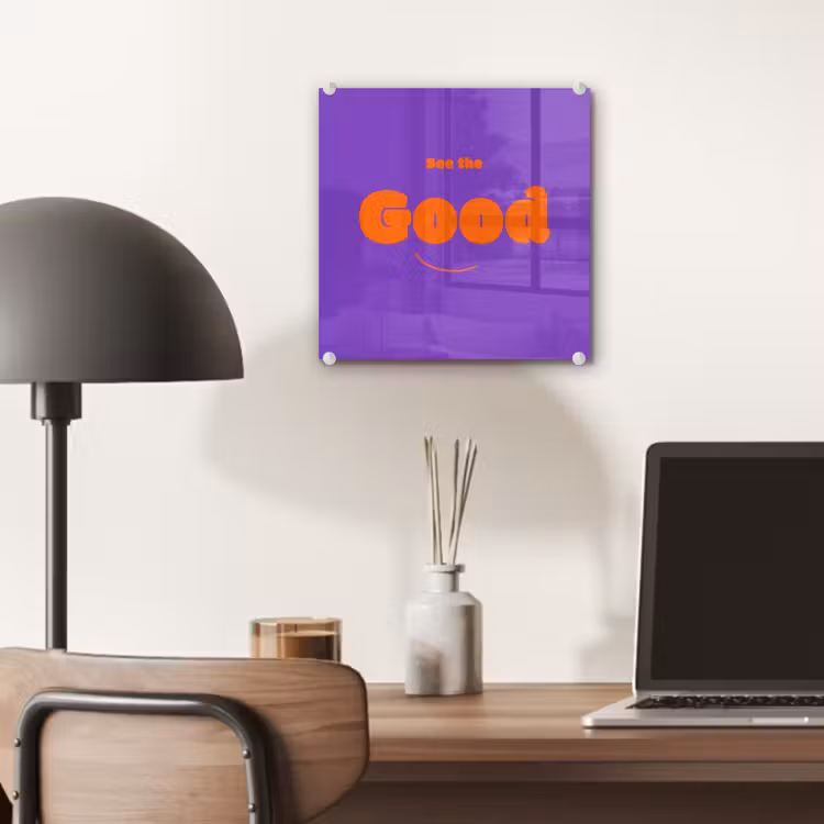 See the good - Oranje - Paars - Smiley plexiglas 5mm klein -sfeer6