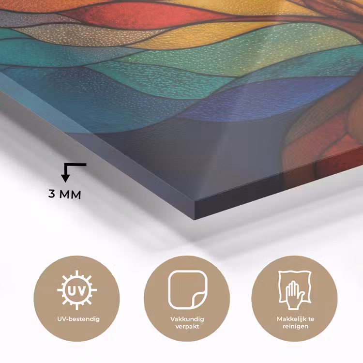 Sierglas - Boom - Rood - Vlakken plexiglas 5mm klein -sfeer2