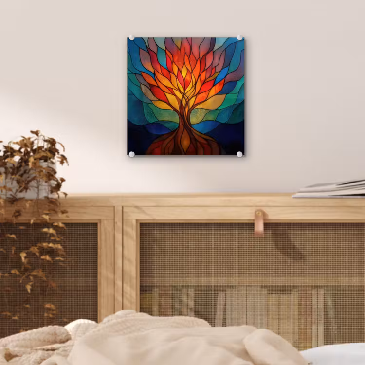Sierglas - Boom - Rood - Vlakken plexiglas 5mm klein -sfeer4