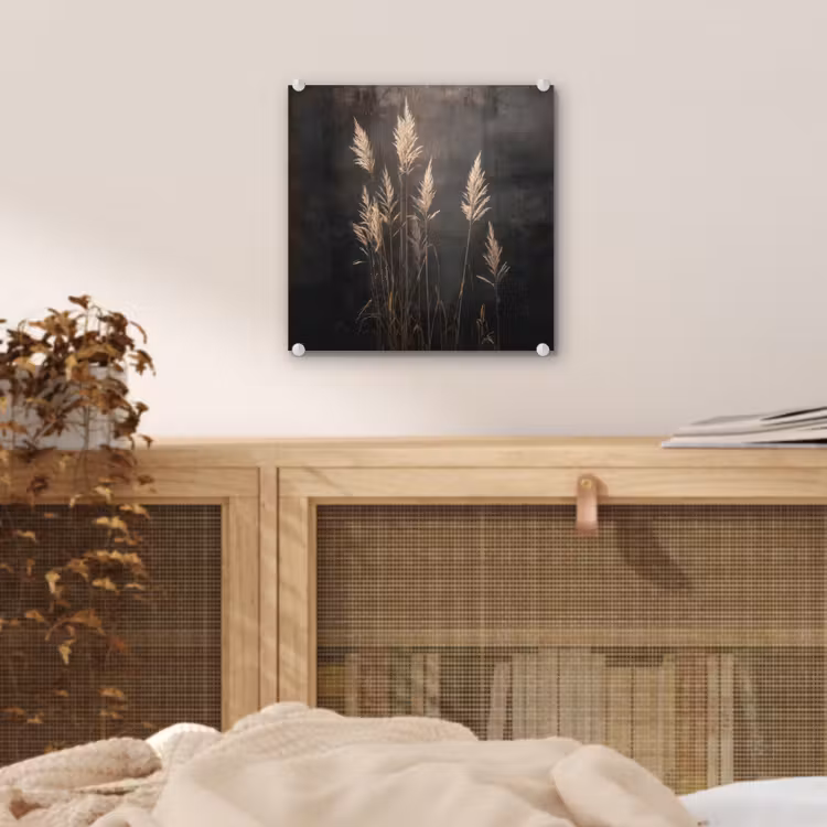 Siergras - Pluimen - Verlichting - Zwart plexiglas 5mm klein -sfeer4
