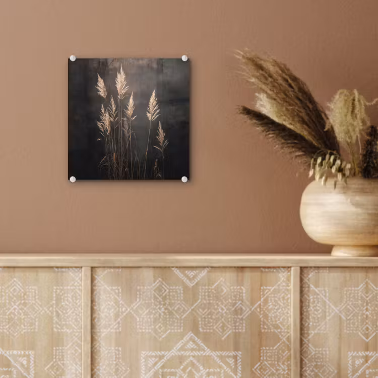 Siergras - Pluimen - Verlichting - Zwart plexiglas 5mm klein -sfeer5