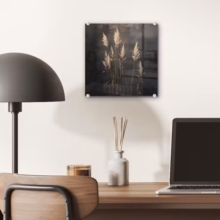 Siergras - Pluimen - Verlichting - Zwart plexiglas 5mm klein -sfeer6