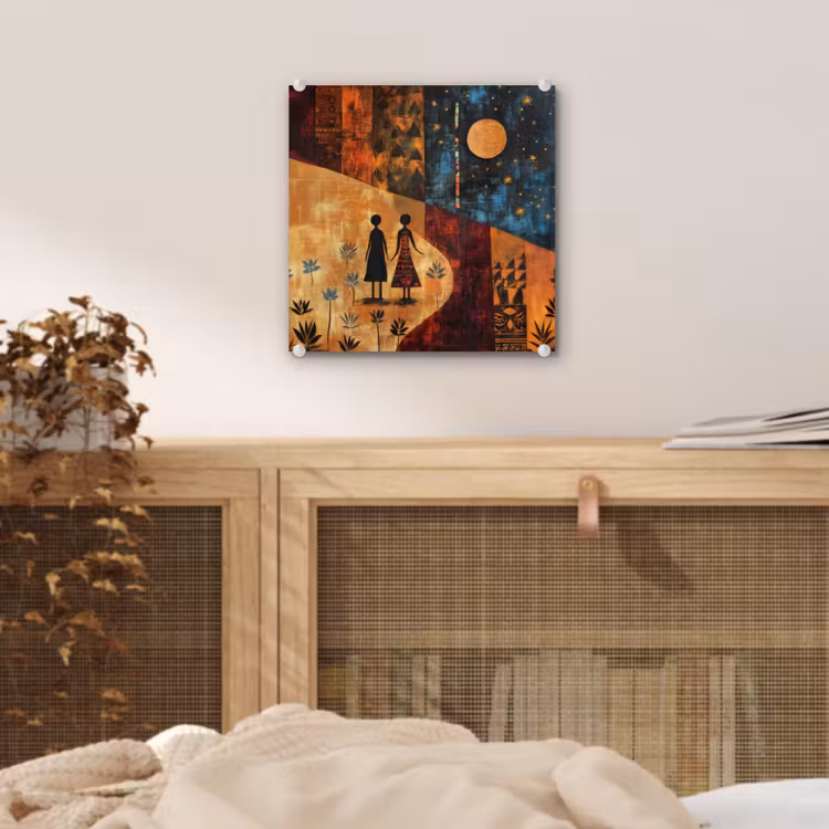 Silhouetten - Abstract - Zon - Maan plexiglas 5mm klein -sfeer4