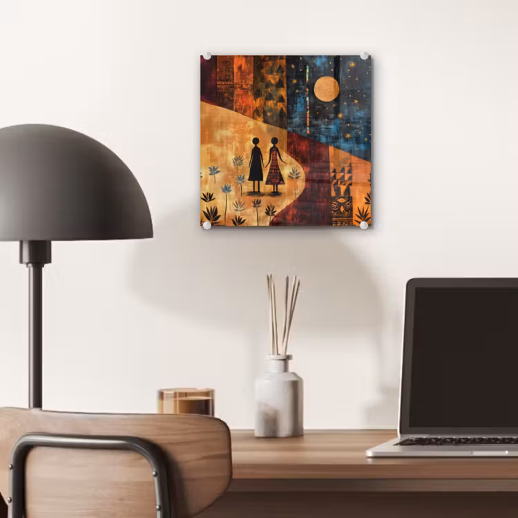 Silhouetten - Abstract - Zon - Maan plexiglas 5mm klein -sfeer6
