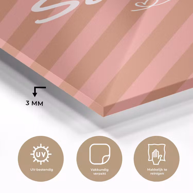 Simmer - Hartjes - Strepen - Roze plexiglas 5mm klein -sfeer2