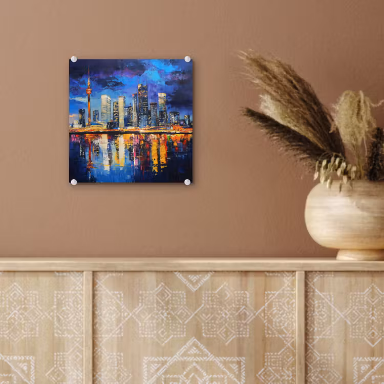 Skyline Toronto - Modern - Stadslicht - Blauw plexiglas 5mm klein -sfeer5
