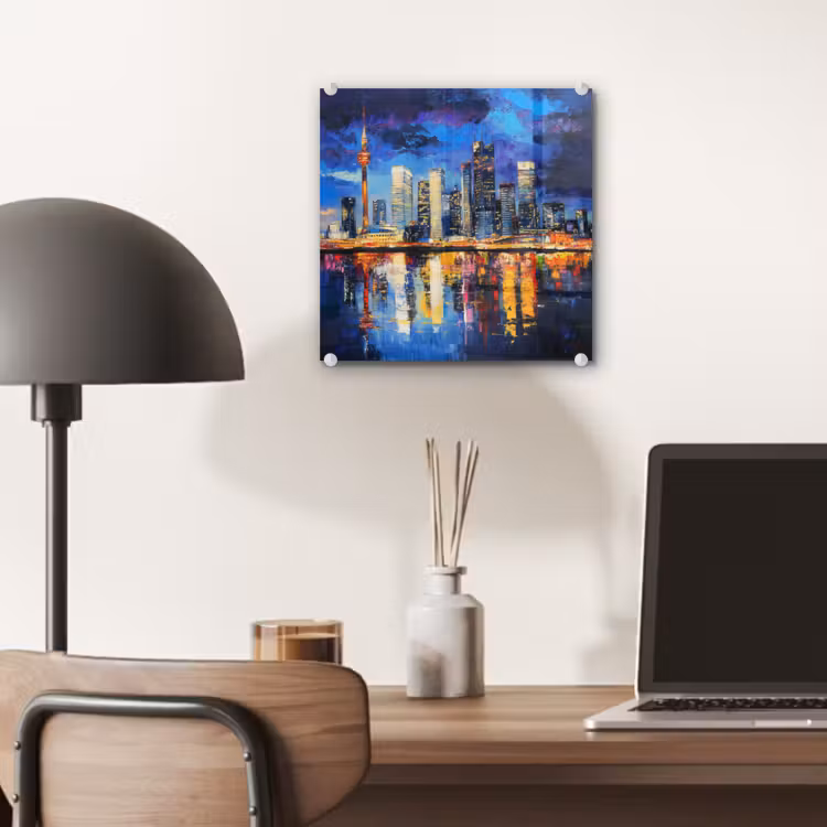 Skyline Toronto - Modern - Stadslicht - Blauw plexiglas 5mm klein -sfeer6