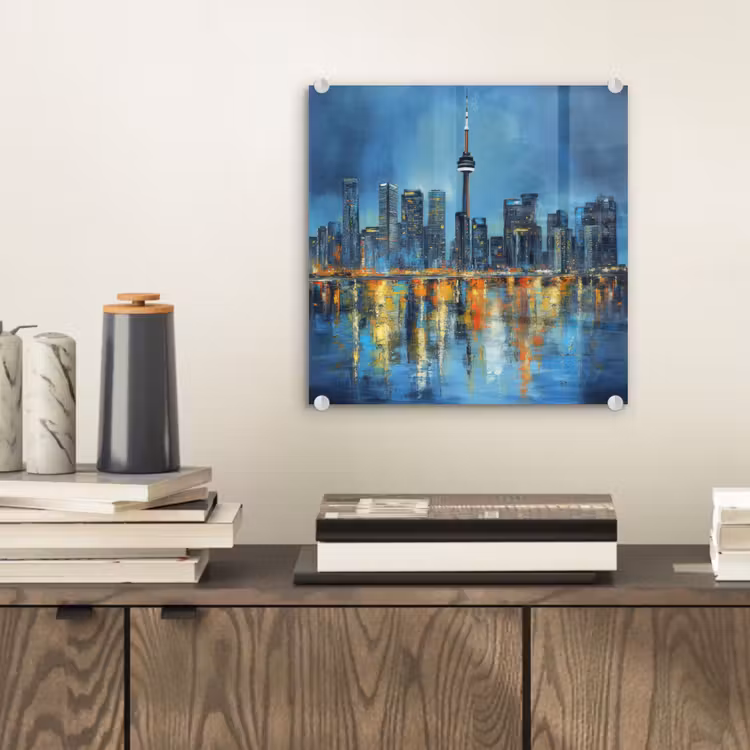 Skyline Toronto - Water - Stadslichten - Toren plexiglas 5mm klein -sfeer1