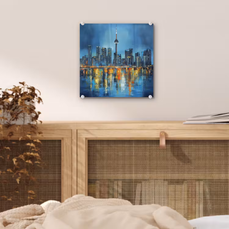 Skyline Toronto - Water - Stadslichten - Toren plexiglas 5mm klein -sfeer4