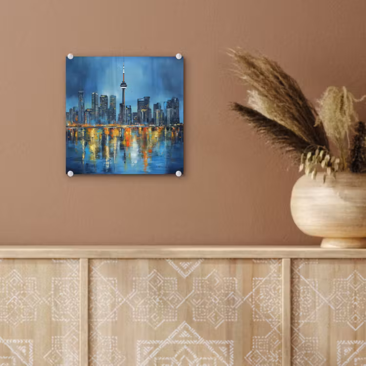 Skyline Toronto - Water - Stadslichten - Toren plexiglas 5mm klein -sfeer5