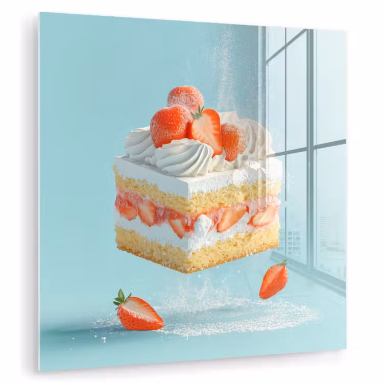 Slagroom - Taart - Blauw - Eten plexiglas 5mm klein -zzzproduct_nieuw