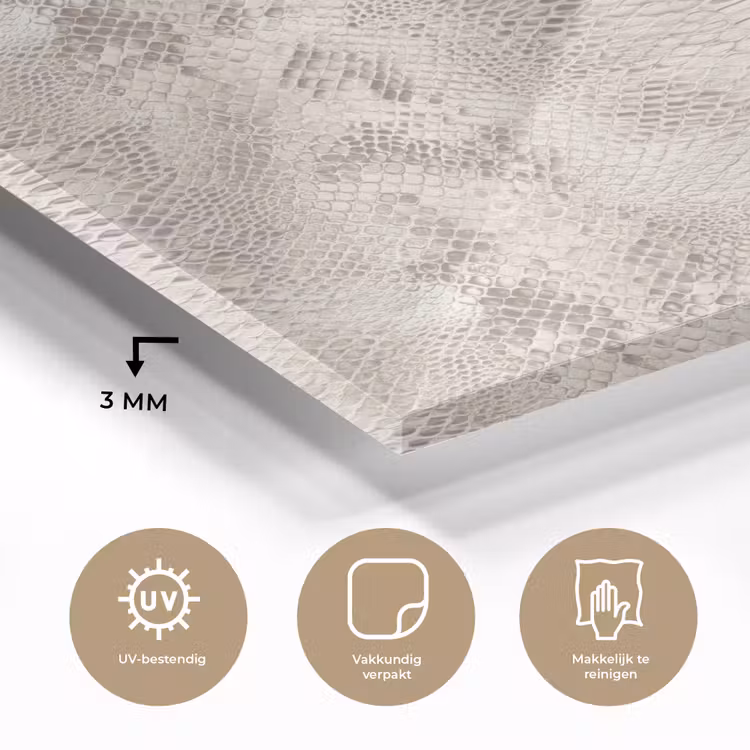 Slang - Patroon - Beige plexiglas 5mm klein 11 -sfeer2
