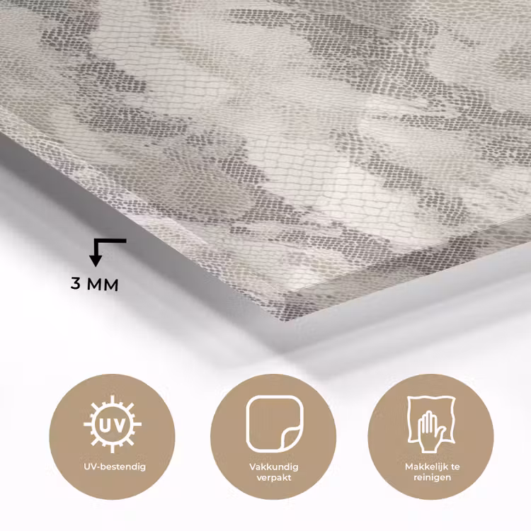 Slang - Patroon - Taupe plexiglas 5mm klein 11 -sfeer2