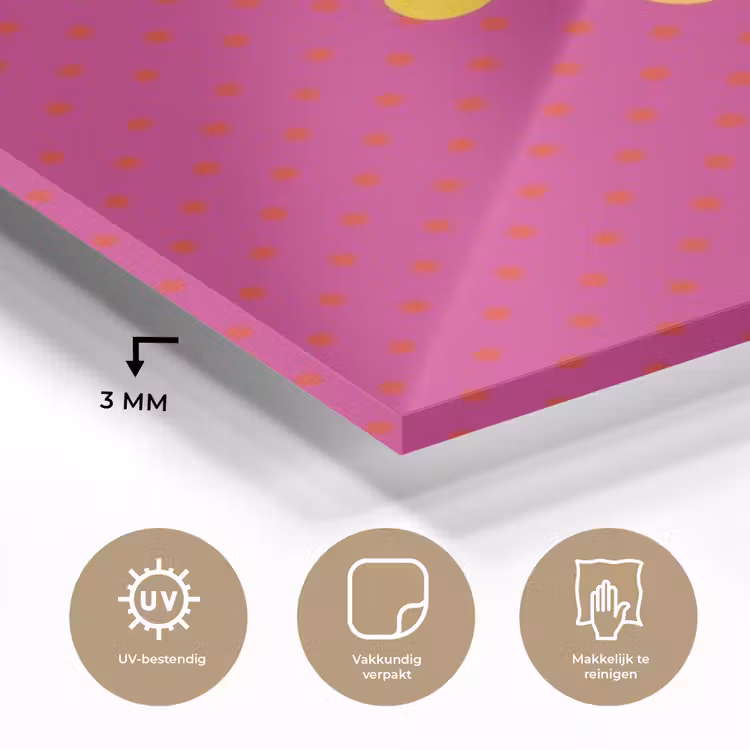 Smile - Stippen - Roze plexiglas 5mm klein -sfeer2