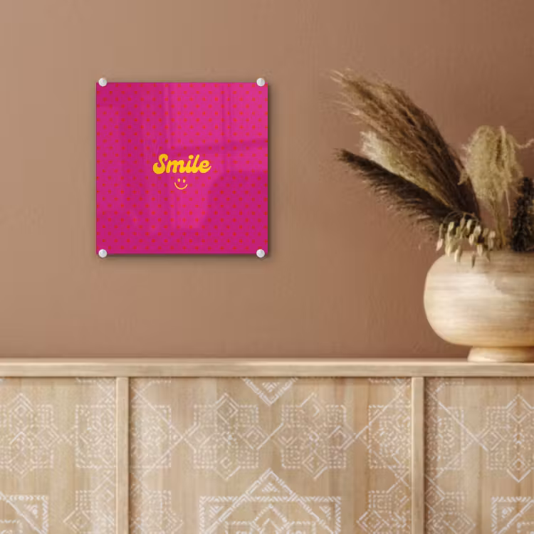 Smile - Stippen - Roze plexiglas 5mm klein -sfeer5