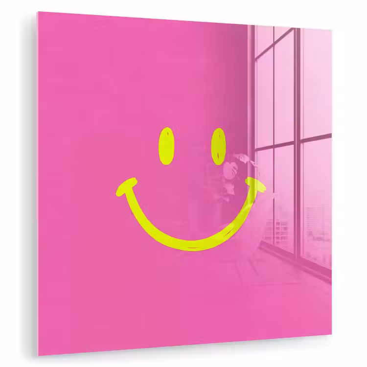 Smiley - Vrolijk - Roze plexiglas 5mm klein -zzzproduct_nieuw