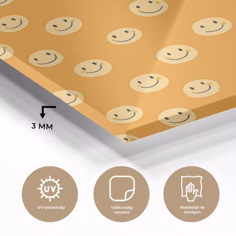 Smileys - Retro - Heel plexiglas 5mm klein 11 -sfeer2