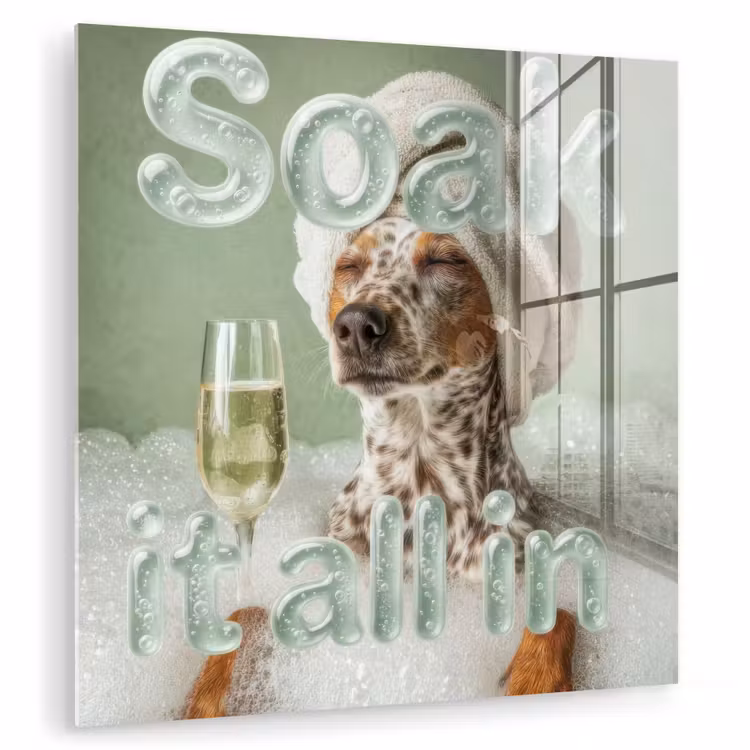 Soak it all in - Hond - Bad plexiglas 5mm klein -zzzproduct_nieuw