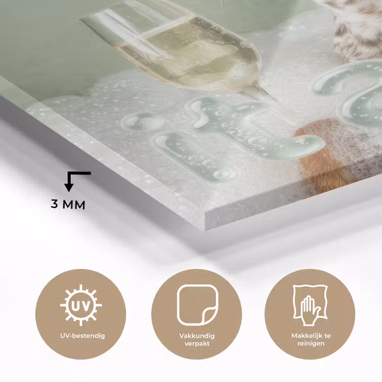 Soak it all in - Hond - Bad plexiglas 5mm klein -sfeer2