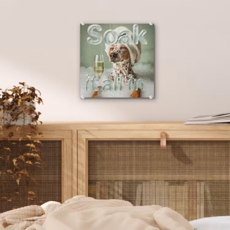 Soak it all in - Hond - Bad plexiglas 5mm klein -sfeer4