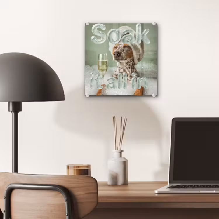 Soak it all in - Hond - Bad plexiglas 5mm klein -sfeer6